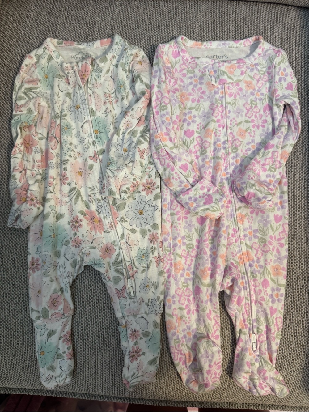 Carter's Pastel Floral Pajama Bundle - newborn